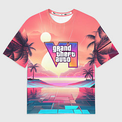 Футболка оверсайз женская GTA 6 retro abstract, цвет: 3D-принт