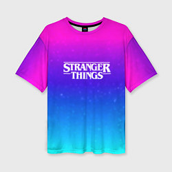 Футболка оверсайз женская Stranger Things gradient colors, цвет: 3D-принт