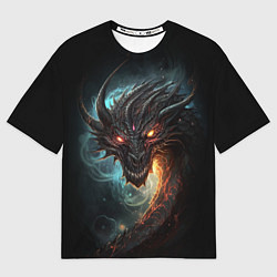 Женская футболка оверсайз Фэнтази дракон символ 2024