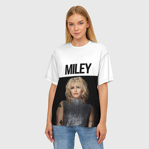 Женская футболка оверсайз Miley Cyrus / 3D-принт – фото 3