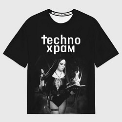 Футболка оверсайз женская Techno храм монашка колдунья, цвет: 3D-принт