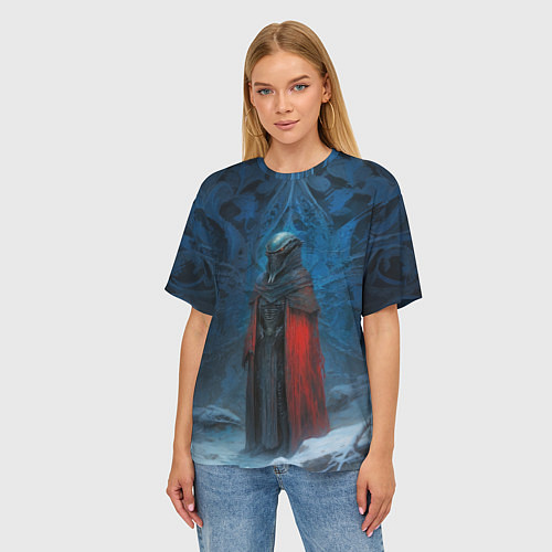 Женская футболка оверсайз Ксеноморф в одеяниях / 3D-принт – фото 3