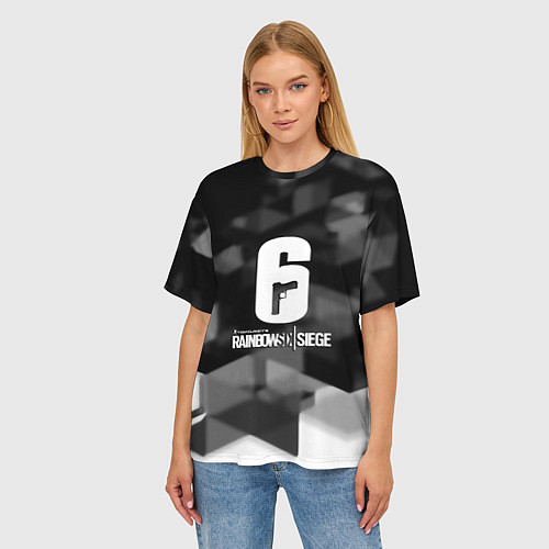 Женская футболка оверсайз Rainbow six cybersport / 3D-принт – фото 3