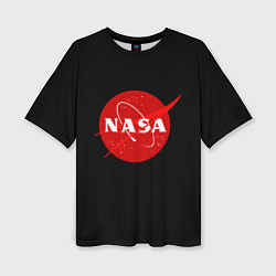 Футболка оверсайз женская NASA redlogo space usa, цвет: 3D-принт
