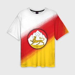 Футболка оверсайз женская Герб Осетии на фоне, цвет: 3D-принт