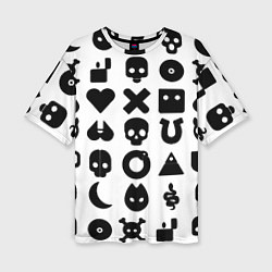 Футболка оверсайз женская Love death robots pattern white, цвет: 3D-принт