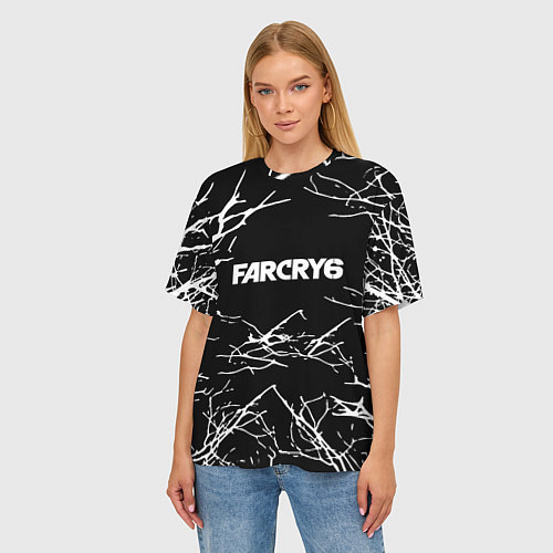 Женская футболка оверсайз Farcry ночь деревья гейм / 3D-принт – фото 3