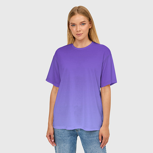 Женская футболка оверсайз Светлый фиолетовый градиент / 3D-принт – фото 3