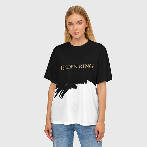 Женская футболка оверсайз Elden ring gold / 3D-принт – фото 3
