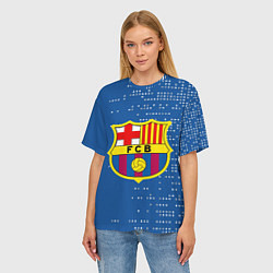 Футболка оверсайз женская Футбольный клуб Барселона - логотип крупный, цвет: 3D-принт — фото 2