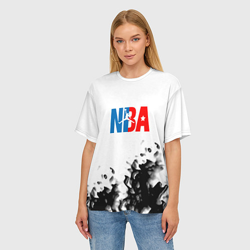 Женская футболка оверсайз Basketball краски / 3D-принт – фото 3