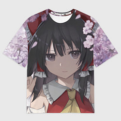 Футболка оверсайз женская Touhou Project Рейму Cute Сакура, цвет: 3D-принт