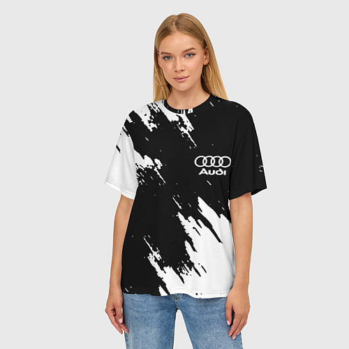 Женская футболка оверсайз Audi краски белые / 3D-принт – фото 3