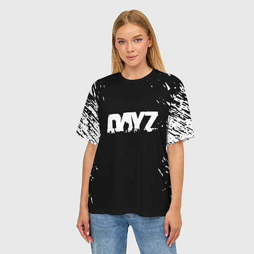 Женская футболка оверсайз Dayz краски текстура / 3D-принт – фото 3