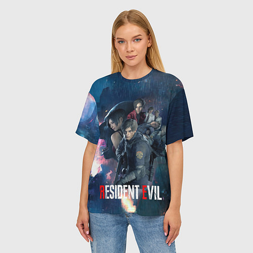 Женская футболка оверсайз Resident Evil game color / 3D-принт – фото 3
