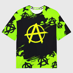 Футболка оверсайз женская Кислотный логотип анархия, цвет: 3D-принт