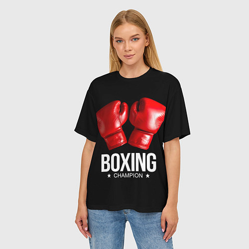Женская футболка оверсайз Boxing Champion / 3D-принт – фото 3