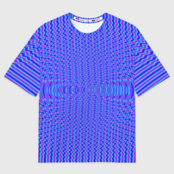 Женская футболка оверсайз Волнистый неоновый с эффектом