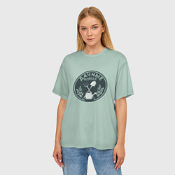 Футболка оверсайз женская Дачные войска значок, цвет: 3D-принт — фото 2