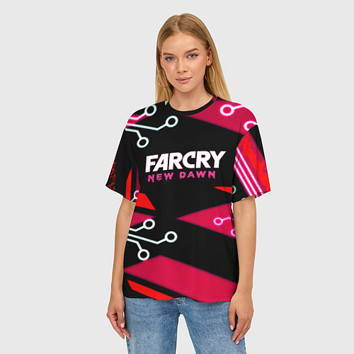 Женская футболка оверсайз Farcry new dawn / 3D-принт – фото 3