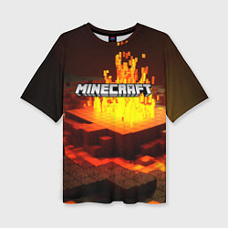 Футболка оверсайз женская Огненный minecraft, цвет: 3D-принт