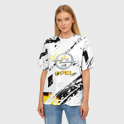 Женская футболка оверсайз Opel краски / 3D-принт – фото 3