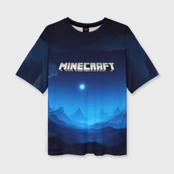 Футболка оверсайз женская Minecraft logo night, цвет: 3D-принт