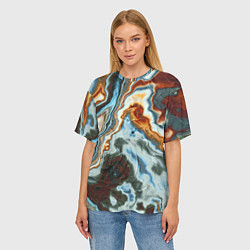 Футболка оверсайз женская Мраморная текстура, цвет: 3D-принт — фото 2
