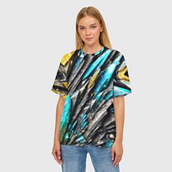 Футболка оверсайз женская Камень и драгоценные кристаллы, цвет: 3D-принт — фото 2