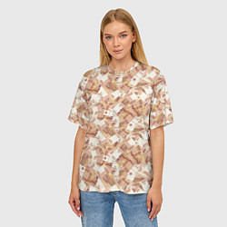 Футболка оверсайз женская Деньги - купюры в 5 тысяч рублей, цвет: 3D-принт — фото 2