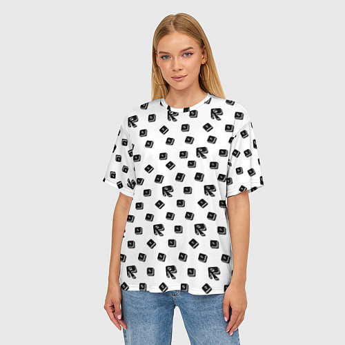 Женская футболка оверсайз Roblox pattern / 3D-принт – фото 3