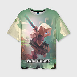 Футболка оверсайз женская Персонаж Minecraft ниндзя в прыжке, цвет: 3D-принт