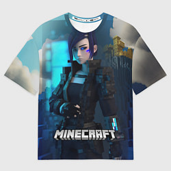Футболка оверсайз женская Minecraft cyberpunk woman, цвет: 3D-принт