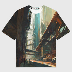 Футболка оверсайз женская Индустриальный район, цвет: 3D-принт