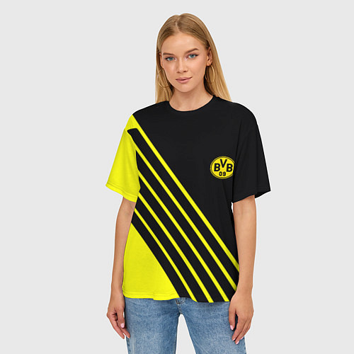 Женская футболка оверсайз Borussia sport line uniform / 3D-принт – фото 3