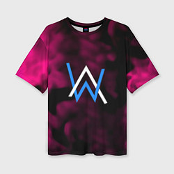 Футболка оверсайз женская Алан Волкер огенный стиль градиент, цвет: 3D-принт