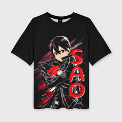 Футболка оверсайз женская Кирито - Sword Art Online, цвет: 3D-принт