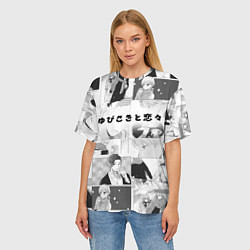 Футболка оверсайз женская Манга - Любовь с кончиков пальцев, цвет: 3D-принт — фото 2