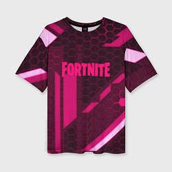 Футболка оверсайз женская Fortnite броня розовая эпик, цвет: 3D-принт