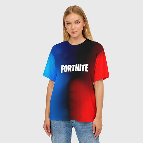 Женская футболка оверсайз Fortnite game gradient / 3D-принт – фото 3