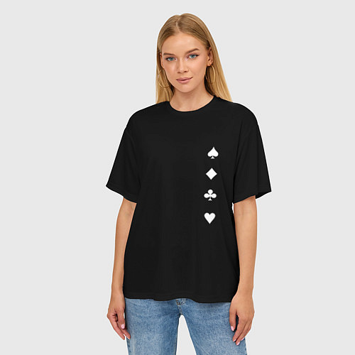 Женская футболка оверсайз Вини червы бубны крести / 3D-принт – фото 3
