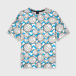 Женская футболка оверсайз Мячи волейбольные паттерн