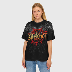 Футболка оверсайз женская Slipknot band, цвет: 3D-принт — фото 2