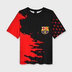 Женская футболка оверсайз Barcelona краски спорт