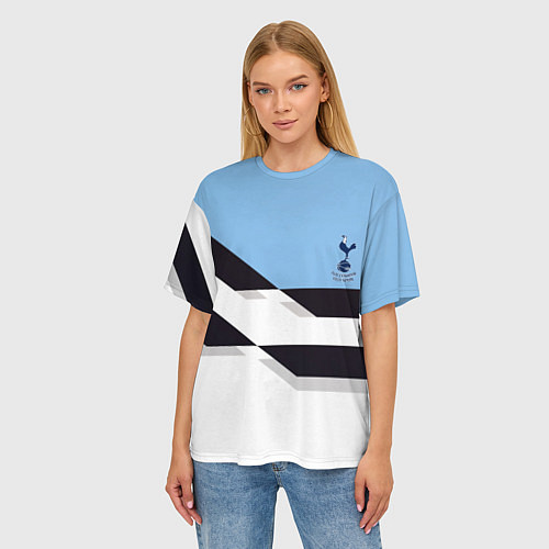 Женская футболка оверсайз Tottenham sport geometry / 3D-принт – фото 3