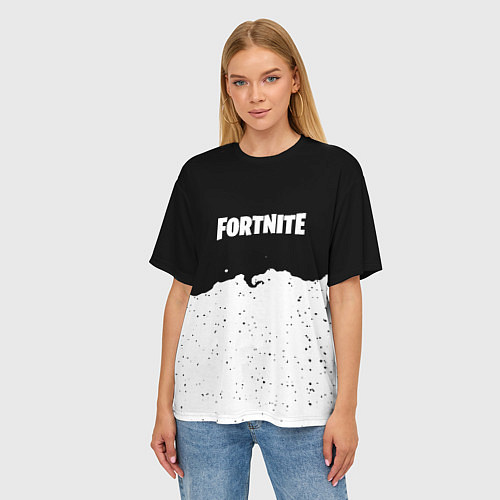 Женская футболка оверсайз Fortnite тёмная ночь / 3D-принт – фото 3