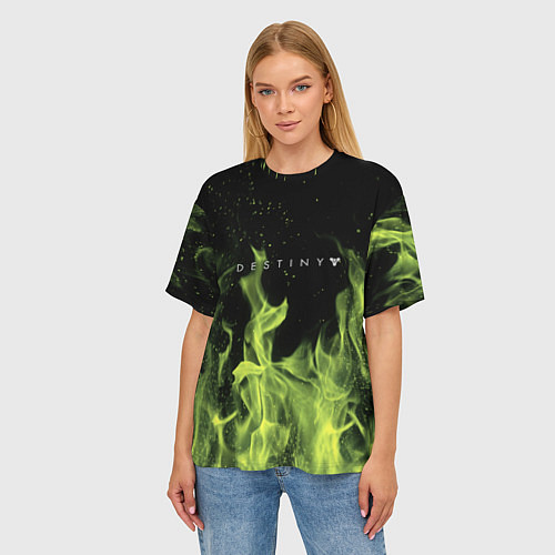 Женская футболка оверсайз Destity огненный стиль / 3D-принт – фото 3