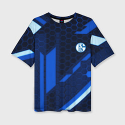 Футболка оверсайз женская Schalke 04 sport geometry, цвет: 3D-принт