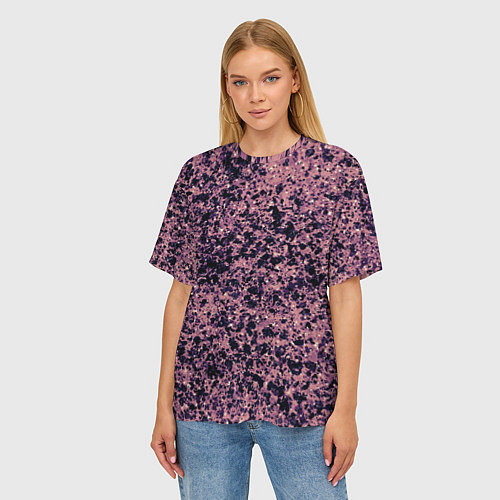 Женская футболка оверсайз Абстрактный брызги сине-розовый / 3D-принт – фото 3