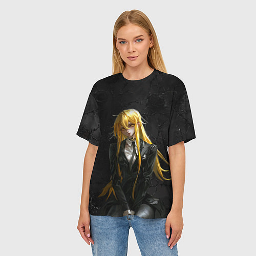 Женская футболка оверсайз Гидо - Ведьма и чудовище / 3D-принт – фото 3